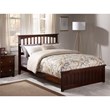 Leo & Lacey Full Wood Foundation Bed with Matching Footboard in Walnut