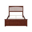 Leo & Lacey Full Wood Foundation Bed with Matching Footboard in Walnut