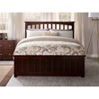 Leo & Lacey Full Wood Foundation Bed with Matching Footboard in Walnut