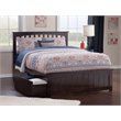 Leo & Lacey Full Platform Bed with Footboard & Storage Drawers in Espresso
