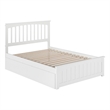Leo & Lacey Full Platform Bed with Matching Footboard & Storage Drawers in White