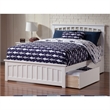 Leo & Lacey Full Platform Bed with Matching Footboard & Storage Drawers in White