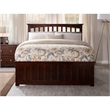 Leo & Lacey Full Platform Bed with Matching Footboard & Storage Drawers - Walnut