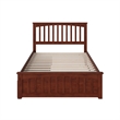 Leo & Lacey Full Platform Bed with Matching Footboard & Storage Drawers - Walnut