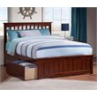 Leo & Lacey Full Platform Bed with Matching Footboard & Storage Drawers - Walnut