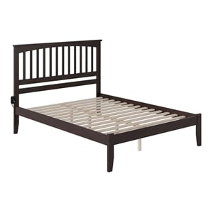Leo & Lacey Contemporary Queen Solid Wood Platform Bed in Espresso