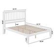 Leo & Lacey Contemporary Queen Solid Wood Platform Bed in White