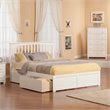 Leo & Lacey Queen Wood Platform Bed with Footboard and Storage Drawers in White