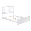 Leo & Lacey Queen Wood Foundation Bed with Matching Footboard in White