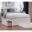 Leo & Lacey Queen Platform Bed with Matching Footboard & Storage Drawers - White