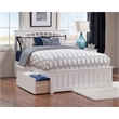 Leo & Lacey Queen Platform Bed with Matching Footboard & Storage Drawers - White
