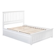 Leo & Lacey Queen Platform Bed with Matching Footboard & Storage Drawers - White