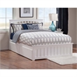 Leo & Lacey Queen Platform Bed with Matching Footboard & Storage Drawers - White