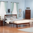 Leo & Lacey Contemporary King Solid Wood Platform Bed in Walnut