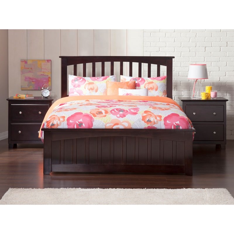Leo & Lacey King Wood Platform Bed with Footboard & Storage Drawers in Espresso