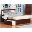 Leo & Lacey King Wood Platform Bed with Footboard & Storage Drawers in Walnut