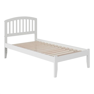 Leo & Lacey Contemporary Twin XL Solid Wood Platform Bed in White