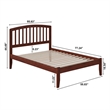 Leo & Lacey Contemporary Twin XL Solid Wood Platform Bed in Walnut