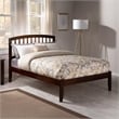 Leo & Lacey Contemporary Twin XL Solid Wood Platform Bed in Walnut