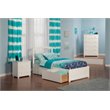 Leo & Lacey Twin XL Wood Platform Bed with Footboard & Storage Drawers in White