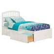 Leo & Lacey Twin XL Wood Platform Bed with Footboard & Storage Drawers in White
