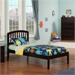 Leo & Lacey Contemporary Twin Solid Wood Platform Bed in Espresso
