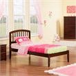 Leo & Lacey Contemporary Twin Solid Wood Platform Bed in Walnut