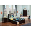 Leo & Lacey Twin Wood Platform Bed with Footboard & Storage Drawers in Espresso