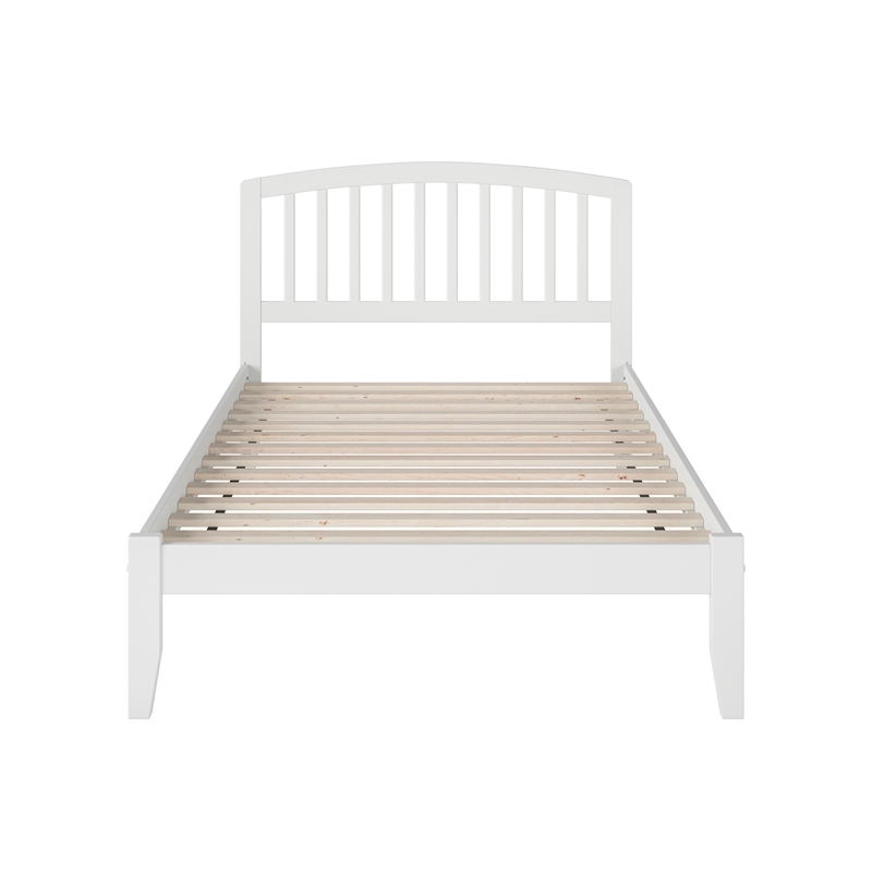 Leo & Lacey Contemporary Full Solid Wood Platform Bed in White