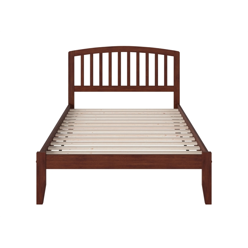 Leo & Lacey Contemporary Full Solid Wood Platform Bed in Walnut