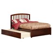 Leo & Lacey Full Wood Platform Bed with Footboard and Twin Trundle in Walnut