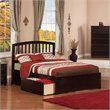 Leo & Lacey Full Wood Platform Bed with Footboard & Storage Drawers in Espresso