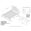 Leo & Lacey Full Wood Platform Bed with Footboard and Storage Drawers in White