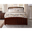 Leo & Lacey Full Platform Bed with Matching Footboard & Twin Trundle in Walnut