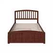 Leo & Lacey Full Platform Bed with Matching Footboard & Twin Trundle in Walnut