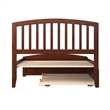 Leo & Lacey Full Platform Bed with Matching Footboard & Twin Trundle in Walnut