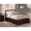 Leo & Lacey Full Platform Bed with Matching Footboard & Twin Trundle in Walnut