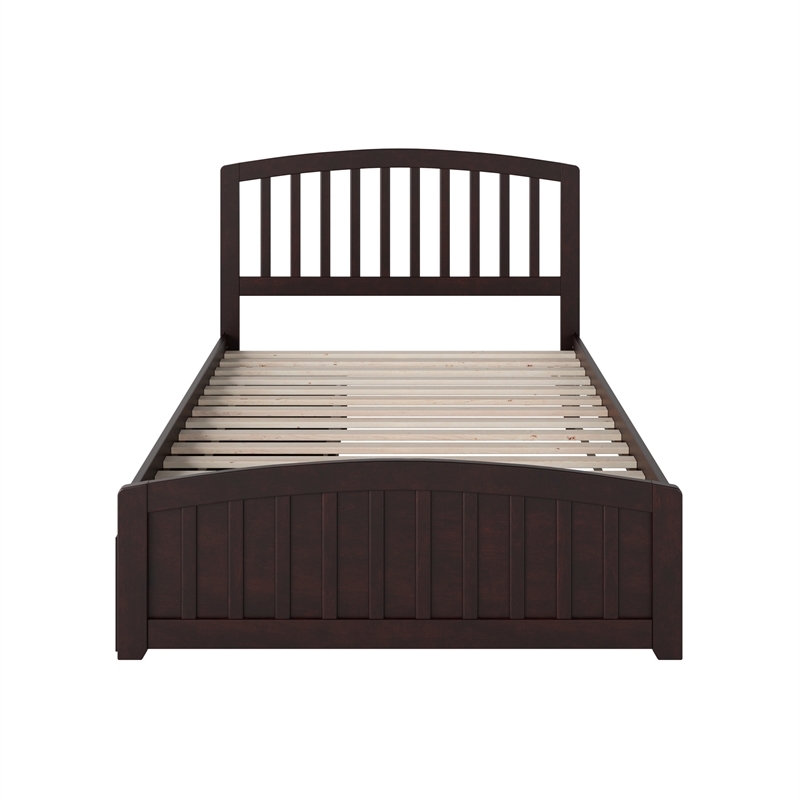 Leo & Lacey Full Platform Bed with Footboard & Storage Drawers in Espresso