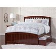 Leo & Lacey Full Platform Bed with Matching Footboard & Storage Drawers - Walnut