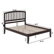Leo & Lacey Contemporary Queen Solid Wood Platform Bed in Espresso