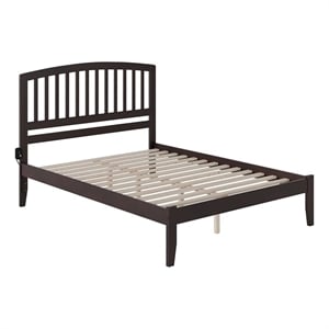 Leo & Lacey Contemporary Queen Solid Wood Platform Bed in Espresso