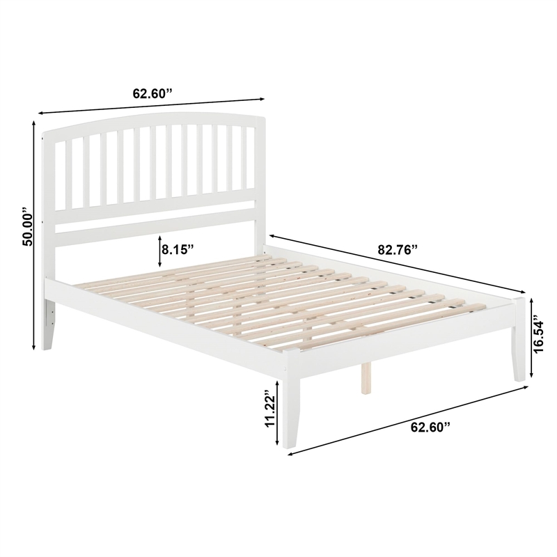 Leo & Lacey Contemporary Queen Solid Wood Platform Bed in White