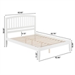 Leo & Lacey Contemporary Queen Solid Wood Platform Bed in White