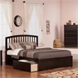 Leo & Lacey Queen Wood Platform Bed with Footboard & Storage Drawers in Espresso