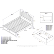 Leo & Lacey Queen Wood Platform Bed with Footboard and Storage Drawers in White