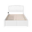 Leo & Lacey Queen Wood Platform Bed with Footboard and Storage Drawers in White
