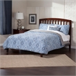 Leo & Lacey Contemporary King Solid Wood Platform Bed in Walnut