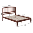 Leo & Lacey Contemporary King Solid Wood Platform Bed in Walnut