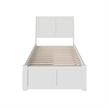 Leo & Lacey Twin XL Wood Platform Bed with Footboard & Storage Drawers in White