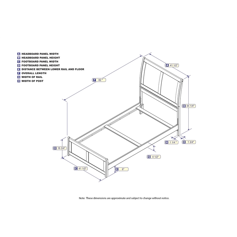 Leo & Lacey Twin Wood Foundation Bed Frame with Matching Footboard White